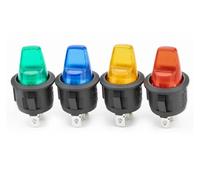 INTERRUTTORE LUMINOSO LED A LEVETTA 12V 10A 20mm LEVA 01 on off switch auto moto (verde)