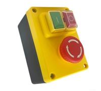 Interruttore magnetico di sicurezza 120V 16A con arresto per utensili | Impedisce il riavvio accidentale del pulsante antipanico rosso con alloggiamento in plastica adatto per seghe da tavolo