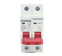 Interruttore Magnetotermico,1000 V CC 10A 2P,Interruttore Automatico Miniaturizzato,DIN Rail Overload Protection Air Switch Circuit Breaker per l'illuminazione Residenziale Distribuzione
