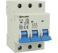 Interruttore magnetotermico 3P 16A curva C16 - 3 moduli DIN per quadro elettrico