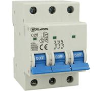 Interruttore magnetotermico 3P 25A curva C25 - 3 moduli DIN per quadro elettrico