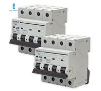 INTERRUTTORE MAGNETOTERMICO 40A AMPERE 4 POSTI CURVA C PROTEZIONE 2 PEZZI