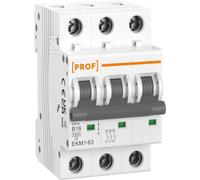 Interruttore magnetotermico 6kA PROF EKM1-63 3P B 16A EKM1-63-3P-B-16A-6KA