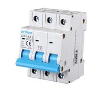 Interruttore Magnetotermico Automatico, 3P 32A 3kA, Tripolare 220V e 380V, Per Monofase e Trifase, Occupa 3 Moduli DIN