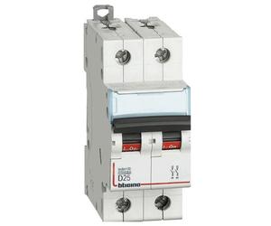 Interruttore magnetotermico Bticino 2P 25A 10kA tipo D 2 moduli FH82D25
