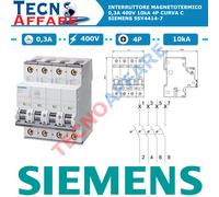 Interruttore Magnetotermico C0,3 0,3A 400V 10kA 4Poli Curva C Siemens 5SY4414-7