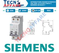 Interruttore Magnetotermico C25 25A 230V 1P+N 6kA Curva C Siemens 5SY6525-7