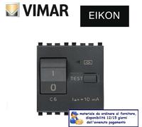 INTERRUTTORE MAGNETOTERMICO C6 2 MODULI VIMAR EIKON GRIGIO 20411.06.