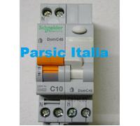 INTERRUTTORE MAGNETOTERMICO DIFFERENZIALE 16715 1P+N-C10-30mA-AC DOMC45C1030C
