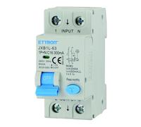 Interruttore magnetotermico differenziale 1P+N, 2 moduli, 220Vac, 16A, 300mA, 6KA, classe A - Ettroit JX251668