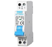 Interruttore Magnetotermico Differenziale 1P N 20A 30mA 220V 6KA 1 modulo 30mA