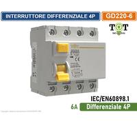INTERRUTTORE MAGNETOTERMICO DIFFERENZIALE 4P 6A 10A 16A 20A 25A 32A 40A 50A 63A