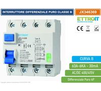 INTERRUTTORE MAGNETOTERMICO DIFFERENZIALE PURO 4P 30mA 6KA AC/DC 380V CURVA B
