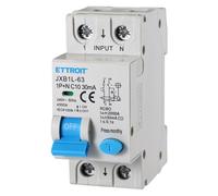 Interruttore magnetotermico differenziale salvavita, 1P+N, occupa 2 moduli DIN, 220V 230V, 10A C10, 30mA, 6KA 6000A, RCBO