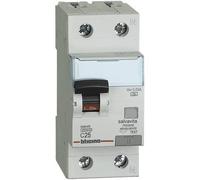 Interruttore magnetotermico differenziale Bticino 1P+N 25A 30mA tipo A 4,5kA 2 moduli GA8813A25