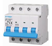 Interruttore Magnetotermico Fotovoltaico, 4P DC 1000V 6KA, Occupa 4 Moduli DIN, MCB DC 4P C25 25A