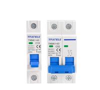 Interruttore Magnetotermico Interruttore automatico AC MCB 1P 2P 230V 400V 6KA Mini interruttore aria 6A 10A 16A 20A 32A 40A 50A 63A Protezione da sovraccarico e cortocircuito(2P,63A)
