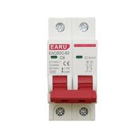 Interruttore Magnetotermico Interruttore di protezione da sovraccarico for mini circuito solare DC 1000V 6A/10A/16A/20A/25A/32A/40A/50A/63A 2P DC1000V MCB fotovoltaico