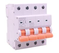 Interruttore Magnetotermico Trifase 4P 125A C125, Curva C 10kA, 4 Moduli DIN 380V AC, Certificato IEC60898-1, Serie GYM9H-125