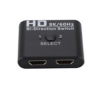 Interruttore manuale bidirezionale, interruttore bidirezionale hdmii Splitter ad alta risoluzione 8K@60HZ con 2 ingressi e 1 uscita Switch AB Split Screen con 1 ingresso e 2 uscite, divisore