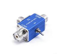 Interruttore manuale per antenna coassiale a 2 vie, con 1 ingresso e 2 uscite, per radio amatoriale, da 0 a 50 MHz, portata fino a 100 W, blu, in lega di alluminio, robusto (SL-16)