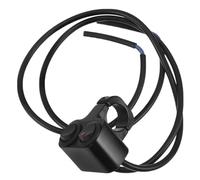 Interruttore Manubrio Moto Doppia Testa 22mm in Lega di Alluminio | Spia Luminosa, Resistente alle Intemperie, per Fari e Luci Diurne, Nero