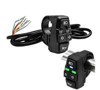 Interruttore manubrio per moto 3 in 1, Commodo Moto con Controllo Faro, Corno e Segnali di Giro, Alloggiamento ABS Nero per Moto, Scooter Elettrico e Bicicletta Elettrica