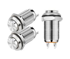 Interruttore momentaneo efficiente in metallo inossidabile, pulsante a scatto impermeabile in rame nichelato, montaggio a pannello da 12 mm,