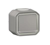 Interruttore o va e arriva luce LEGRAND con spia impermeabile Plexo grigio 10A 250~ IP55 IK08 fornito completo per fissaggio. protrusione