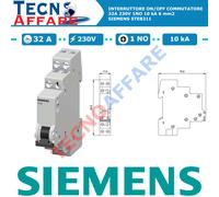 Interruttore On/Off 32A 230V 1NO Commutatore Siemens 5TE8211