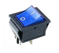 Interruttore ON/Off 4 pin con luce 10A AC125-250V KCD4 Piccolo pulsante for frigoriferi Bollitori elettrici Distributori d'acqua * 2 pezzi(Blue)