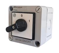 Interruttore ON-OFF in plastica. IP65 tripolare 0-1, ON-OFF 3 poli / 125A