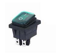 Interruttore ON OFF KCD4 impermeabile e antiolio a quattro piedi, 2 file rosso verde con luci, interruttore di alimentazione a bilanciere da sei piedi LED 12V 220V(4PIN GREEN,220V)
