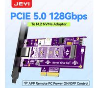 Interruttore On/Off per Desktop Remoto WiFi JEYI, Adattatore PCIe 5.0 a M.2 128Gbps con Controllo APP per PC Desktop, Supporta SSD 2280/60/42/30