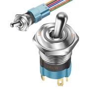 Interruttore on/off - Pulsante basculante illuminato da 12 V, design impermeabile per un controllo affidabile della potenza Interruttore elettrico per fuoristrada SUV Barche RV Marine Automotive Cabla