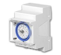 Interruttore orario meccanico, guida DIN, analogico | Programma giornaliero 24 ore | Intervalli di commutazione di 15 minuti | 16 A | 1000 W | con riserva di carica