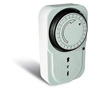 Interruttore orario Perry 1IO 0053 giornaliero presa e spina italiana 16A Potenza commutabile massima 3500VA Intervallo di intervento minimo 15 minuti Comando ON/TIMER Alimentazione 230V c.a. 50-60 Hz