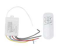Interruttore Parete 220V con Telecomando, Senza Fili, 3 Vie, On/Off, Telecomando Digitale, Trasmettitore e Ricevitore per Illuminazione, Ventilatore