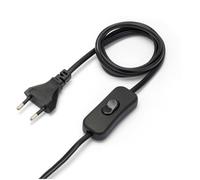 Interruttore passate per lampada, colore nero, 220V 2,5A, cavo 120cm 1,2mt spina italiana 10A, cavo di collegamento 80cm con capicorda, ideale lampade da tavolo, abat-jour, camera da letto comodino