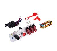Interruttore per auto 5 in 1 DC 12V Pannello interruttore a levetta per accensione a scatto Pulsante di avviamento motore per auto con pannello interruttore a LED Rally