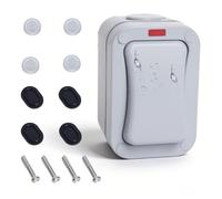 Interruttore per esterni, IP66, interruttore della luce per esterni, con spia di controllo per ambienti umidi, interruttore universale, resistente alle intemperie