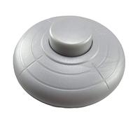 Interruttore per lampada con contatti a vite, interruttore a pedale, interruttore intermedio, 1 polo, 2 A, argento (grigio), interruttore per lampada per cavi a 2 e 3 fili