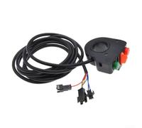 Interruttore per manubrio 3 in 1 per bici elettriche con fascio di luce e controllo dell'acceleratore per montaggio su manubrio da 22 mm (rosso)