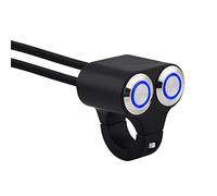 Interruttore per manubrio, interruttore di controllo del manubrio, per moto, on/off, pulsante di ritorno manuale 7/8" 22 mm, universale, interruttore del faro indicatore LED in lega di alluminio (tipo