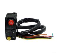 Interruttore per moto, 22 mm, CNC, per alluminio, nero e argento | Su misura 22 mm, robusto per alluminio, impermeabile IP65, per fari e clacson, facile da montare