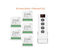 Interruttore per tapparelle radiocomandato e trasmettitore 5 in 1 110 V/220 V RF, 5 ricevitori 1R-5C