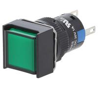 Interruttore PLP16-24SQ6-SE4: Pressione Pos: 2 5A/250VAC ON-ON verde IP40 18x...