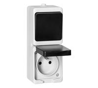 INTERRUTTORE + PRESA 2P+Z MINI ACQUATICO IP54 - ON-7307/WB
