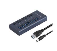 Interruttore Presa Hub USB 3.0 Concentratore 4/7/10 Porte Docking Station Multi-tap Multiporta Caricatore Alimentatore Multiplo Tipo C Ricarica Rapida Efficiente Sicura(7USB)