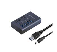 Interruttore Presa Hub USB 3.0 Concentratore 4/7/10 Porte Docking Station Multi-tap Multiporta Caricatore Alimentatore Multiplo Tipo C Tecnologia Ricarica Rapida Sicura(4USB)